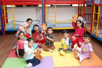 Children enjoying the Happy Times daycare programme at Rainbow Preschool Thane